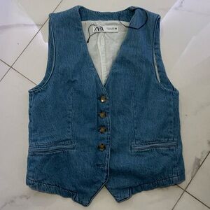 Zara Light Blue Denim Vest